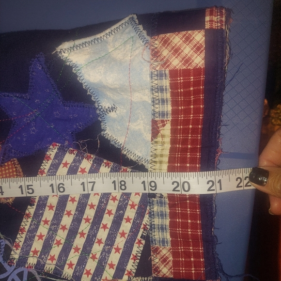 Vintage Hanes Handmade Patchwork Open Front Cardigan Size Large See Measurements - Picture 15 of 15